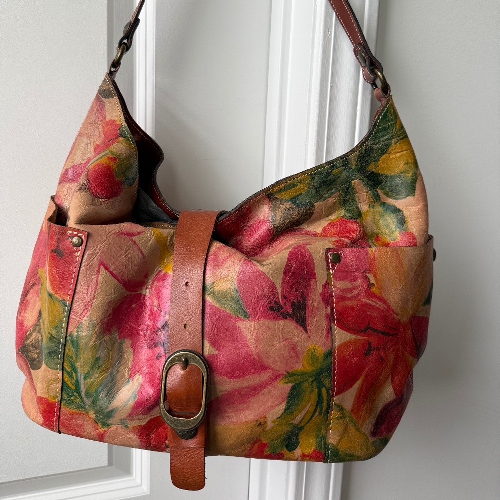 Patricia Nash spring floral hobo shoulder bag